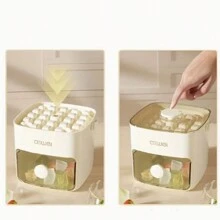 1 khay làm đá viên dung tích lớn 48 ô 2 lớp màu trắng sữa và xanh lá cây, khuôn làm đá viên dễ tháo lắp, khay đựng đá bằng nhựa, thích hợp cho tủ lạnh, vật dụng thiết yếu trong nhà bếp - Nhiều màu - Xem 9