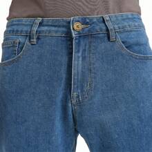 Men's Cowboy Jeans Regular Straight Leg For Men 5-Pocket Free To Stretch Jean - 1# Vintage Blue B - View 3