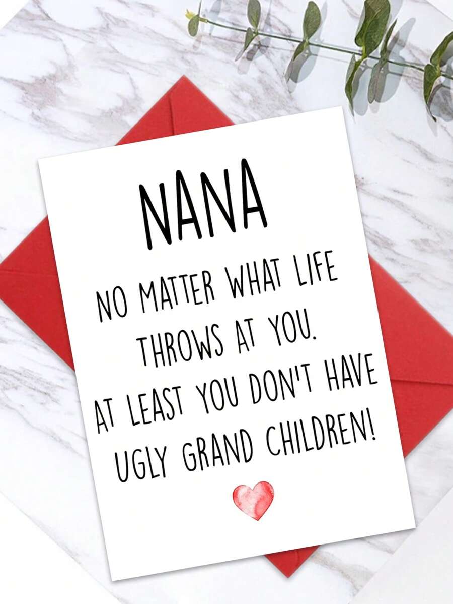 1pc "You Are The Best Nana" Birthday Greeting Card, Fun And Heartfelt Birthday Wishes For Grandma (Comes With Random Style & Color Envelope),Mother's Day,Mom's Gift - Nana's Grandson Is Not Ugly - View 1