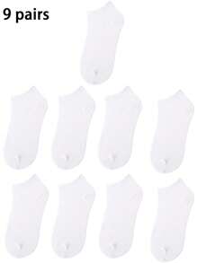 9/15 pares de calcetines de media caña para hombres, calcetines suaves y transpirables adecuados para uso diario para hombres y mujeres, calcetines de media caña unisex simples y cómodos