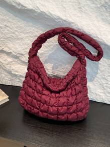 Bolso de mano bordado de moda, bolso de hombro casual de mujer, diseño en forma de empanadilla