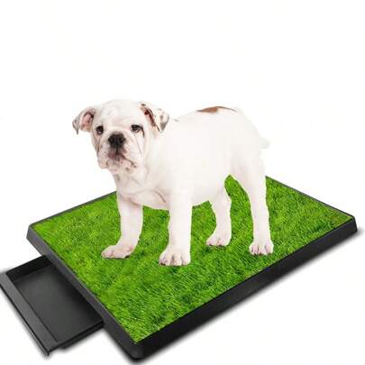 Reusable Pet Training Grass Mat, Washable Dog Potty Pads, Artificial Grass Mat For Indoor/Outdoor Use (Grass Mat For Drawer-Style Litter Box, No Edging)