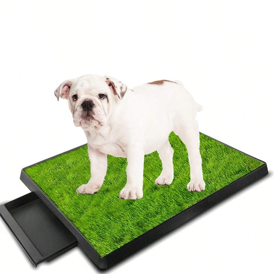 Alfombra reutilizable de entrenamiento para mascotas, almohadillas de baño lavables para perros, tapete de césped artificial para uso interior/exterior (Alfombra de césped para la caja de arena de un cajón, sin bordes) - Multicolor - Ver 1
