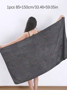 1/2/3pcs Coral Fleece Embroidered Cherry Hand Towel/Face Towel/Bath Towel, Absorbent Microfiber Solid Color Embroidered Strawberry Bath Towel Or Hand Towel, Couples Design Home Hand Towel Bath Towel, Soft & Skin-Friendly Bathroom Towel, Bathroom Supplies For Beauty Salon Home Bathroom