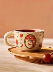 1pc Ceramic Cat Mug, Retro French Ins Style Coffee Cup, Breakfast Milk Oatmeal Mug, Creative Office Coffee Cup, Afternoon Tea Cup, Commercial Espresso Latte Art Cup, Suitable For Christmas Gift, Birthday Anniversary Present, Microwave & Dishwasher Friendly - Multicolor - View 16