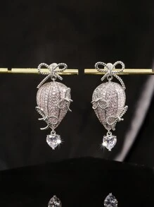 1 对高品质锆石蝴蝶耳钉，适合女性日常佩戴 - 4967 - 查看 6