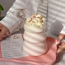 1pc Vertical Striped Christmas Tree Shaped Couple Mug, Large Capacity Coffee Cup, Water Cup, Juice Cup, Cold Drink Cup, Suitable For Home, Office - Multicolor - View 7