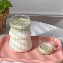 1pc Vertical Striped Christmas Tree Shaped Couple Mug, Large Capacity Coffee Cup, Water Cup, Juice Cup, Cold Drink Cup, Suitable For Home, Office - Multicolor - View 5