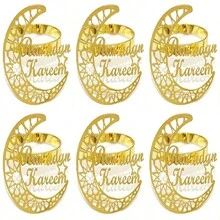 12 قطعة/6 قطع/2 قطعة من أطواق مناديل رمضان بشكل هلال