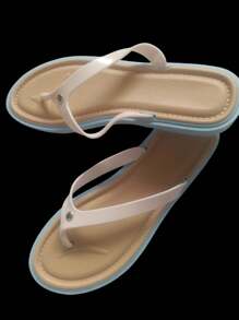 Houndstooth Sandals For Women, PVC Material, Comfortable And Light For The Beach - Blue - View 1