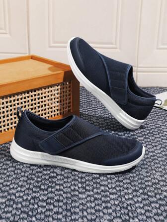 Unisex Breathable Mesh Sneakers, Lightweight Comfortable Running Shoes, Slip-On Design, Shock Absorption, Casual Loafers, Low-Top, For Men And Women, Spring/Summer