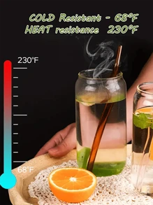 Set (4 Straws + 1 Brush) Wavy Glass Straws, Reusable Colorful Glass Straws With 1 Cleaning Brush, Heat Resistant, Perfect For Smoothies, Tea, Coffee, Juice, Festival Party Wedding, Kitchen Utensils, Party Supplies, 20cm/7.8inch,School Supplies - One Size - View 10