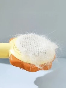 不锈钢猫/狗爱好者礼物和狗/猫妈妈爱宠物美容刷，单键易清洁除毛刷，无需电池，适合狗爱好者和狗妈妈爱和猫爱好者和猫妈妈爱