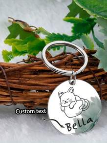 1pc Personalized Engraved Kitten And Puppy ID And Contact Information Anti-Loss Collar Tag Dog And Cat Nameplate Accessories