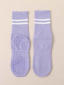 Women Anti-Slip Yoga Socks, Mid-Calf Silicone Grip Socks For Pilates, Fitness, Indoor Exercise - Multicolor - View 13