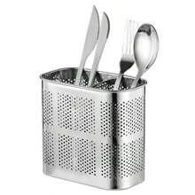 Palillos de acero inoxidable, tenedor, cuchara, soporte, estante para utensilios de cocina, organizador, secador de cubiertos, escurridor, estante con ganchos, accesorios de cocina - 1C - Ver 4