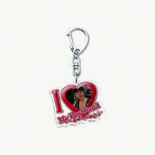 Custom Acrylic Keychain - "I Love You" Pink Heart Pendant, Personalized Acrylic Photo Keychain, Backpack Charm, Gift For Couples/Family/Friends - 5cm D Letter Keychain - View 7