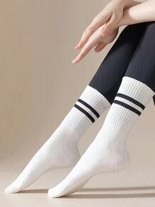 Women Anti-Slip Yoga Socks, Mid-Calf Silicone Grip Socks For Pilates, Fitness, Indoor Exercise - Multicolor - View 9