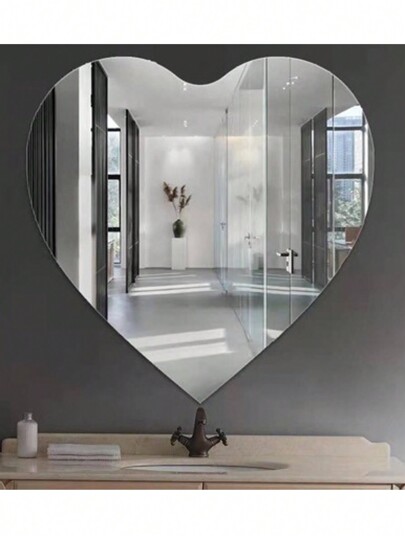 1pc DIY Acrylic Mirror, Bathroom Spiegel Makeup Unbreakable, Self Adhesive, No Installation Required. Wand Square Round Heart Shaped Waterproof Material, Adhesive. Bedroom Office, Various Surfaces, Different Environments, Ho hold Essential. Birthday Graduation Home Back To School Room Supplies view 4