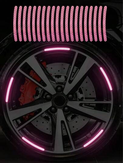 20张汽车轮毂反光贴纸，轮辋反光贴纸，轮胎警示贴纸，创意设计，适用于摩托车、电动车改装装饰贴纸，山地自行车反光轮毂条纹贴纸，适用于摩托车轮毂、汽车、自行车，自行车反光贴纸，装饰条纹，轮毂反光贴纸