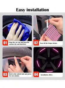 20 miếng dán phản quang cho bánh xe ô tô, miếng dán phản quang vành bánh xe, miếng dán cảnh báo lốp xe, sáng tạo, dành cho xe máy, xe điện, miếng dán trang trí độ chế, miếng dán phản quang cho bánh xe xe đạp leo núi, phù hợp cho bánh xe máy, ô tô, xe đạp, miếng dán phản quang xe đạp, dải trang trí, miếng dán phản quang bánh xe. - Hồng - Xem 7