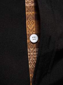 Camisa casual de manga larga para hombre, Camisa formal de patchwork para hombre