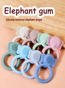 1pc Cute Elephant Silicone Baby Teether, Daily Casual Supplies
