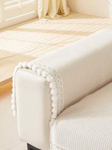 1pc All Season Sofa Seat Cushion Cover, Modern Simple Dust-Proof Anti-Slip Protector, Spill-Resistant Chenille Fabric, Washable, Warm, Fade-Resistant, Pet Friendly, Fits L-Shaped Sofa, Bedroom, Office, Living Room