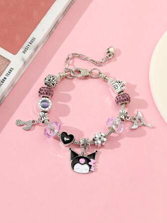 Sanrio Kuromi 风格手链，Panpaka 睡衣卡通动漫手链配饰，送给女朋友的礼物，跨境腕饰