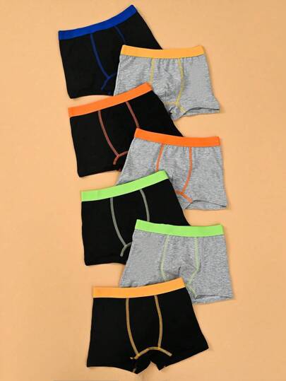 7 Packs Young Boy Underwear With Clean Color