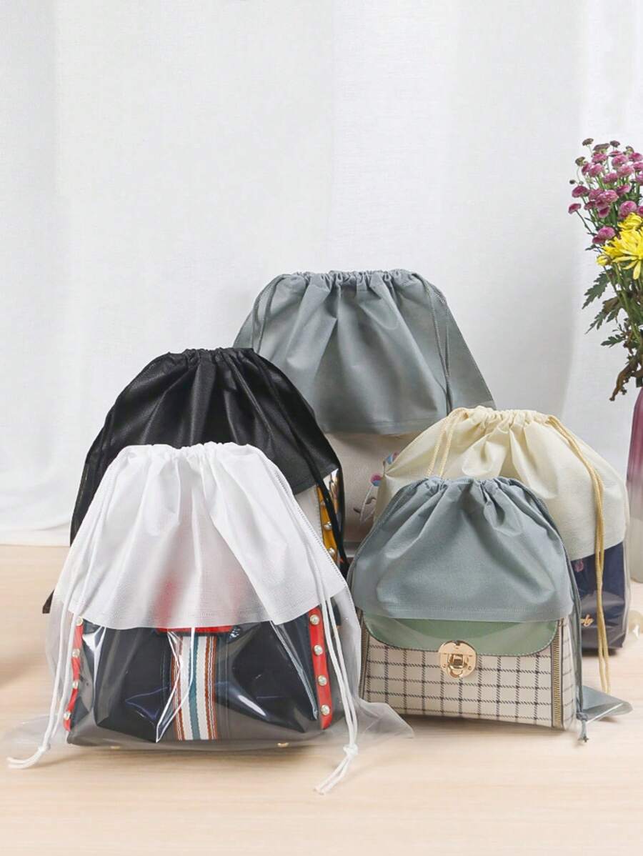 2 szt. Premium Pokrowce Na Torebki - Torby z włókniny z zamknięciem na sznurek, widocznym okienkiem, Przenośne Przechowywanie Torebek, Ochronny Woreczek i Konstrukcja Oszczędzająca Miejsce Dla Łatwej Organizacji, Boho Vibes - stylA - Zobacz 1