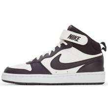 Nike 女款运动鞋 COURT BOROUGH MID 2 (GS) 舒适轻便户外健身跑步休闲鞋滑板鞋 CD7782-126 - 黑色/白色 - 查看 1