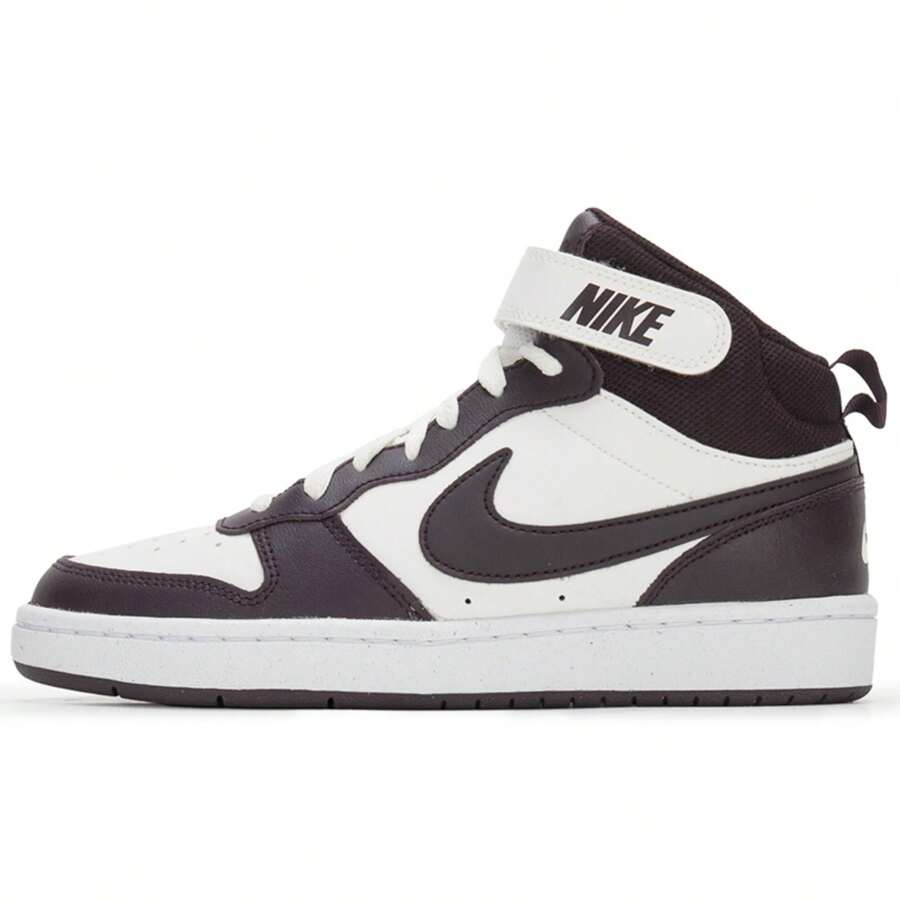Nike 女款运动鞋 COURT BOROUGH MID 2 (GS) 舒适轻便户外健身跑步休闲鞋滑板鞋 CD7782-126 - 黑色/白色 - 查看 1