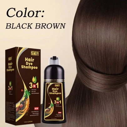  Champú 3 en 1 para hombre y mujer, tinte para el cabello, color Natural, Morena a base de hierbas, color morado