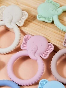 1pc Cute Elephant Silicone Baby Teether, Daily Casual Supplies
