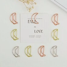 10PCS Moon Paper Clips, Fixed Book Paper Clips, Creative Design, Minimalist Learning Gifts, Stationery, Multiple Choices,Mother's Day Gift,Back To School,School Supplies