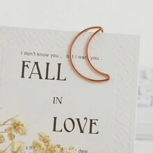 10PCS Moon Paper Clips, Fixed Book Paper Clips, Creative Design, Minimalist Learning Gifts, Stationery, Multiple Choices,Mother's Day Gift,Back To School,School Supplies