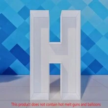 1 件装字幕字母马赛克大字母气球框架适用于生日派对婚礼背景装饰周年装饰预切大泡沫板（不含气球或热熔枪） - 白色 - 查看 30
