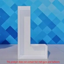 1 件装字幕字母马赛克大字母气球框架适用于生日派对婚礼背景装饰周年装饰预切大泡沫板（不含气球或热熔枪） - 白色 - 查看 26