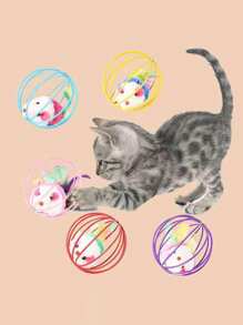 1/3/5/10/15/20 pièces Ensemble de jouets pour chats - Clochettes, Balles, Poteaux à griffer en sisal, Cannes de taquinage interactives, Jouets de souris, Fournitures pour animaux de compagnie, Cadeau d'anniversaire/fête