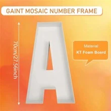 1 件装字幕字母马赛克大字母气球框架适用于生日派对婚礼背景装饰周年装饰预切大泡沫板（不含气球或热熔枪） - 白色 - 查看 3