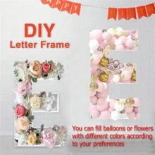 1 件装字幕字母马赛克大字母气球框架适用于生日派对婚礼背景装饰周年装饰预切大泡沫板（不含气球或热熔枪） - 白色 - 查看 5