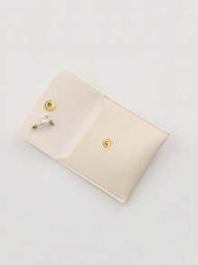 1 pièce Pochette de rangement portable pour bijoux, boucles d'oreilles, bagues et colliers. Cadeau pour la petite amie, essentiel de voyage - Beige - Voir 10
