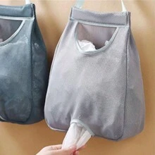 随机颜色可伸缩塑料袋架 - 可拉伸网状挂袋架适用于家庭、厨房、浴室、卧室和物品整理中的可重复使用的塑料袋、亚麻布