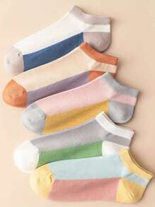 5 Pairs Women's Colorful Short Socks, Stylish Fashion Versatile Comfortable Invisible Socks - Multicolor - View 3