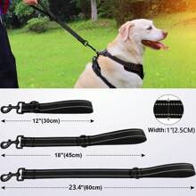 Taglory Short Dog Leash, Traffic Padded Handle, Heavy Duty Short Nylon Dog Lead For Training Control, Reflective Threads Pet Leashes For Large Dogs And Medium Dogs - Black - View 2