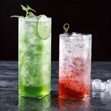 Bộ 6 ly thủy tinh borosilicate cao cấp, chịu nhiệt, tách trà đa năng trong suốt, cốc bia, cốc đựng rượu whisky, cốc đựng sữa, cốc đựng nước ép - Đồ thủy tinh trong suốt hình vuông, quà tặng ngày lễ tình nhân, tiệc tùng, trang trí sinh nhật, dùng ngoài trời, cắm trại, quà tặng cho cha - Nhiều màu - Xem 8