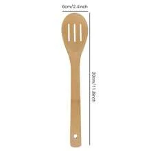 6pcs/1PC Wooden Utensils, Wooden Spoons For Cooking Bamboo Utensil Set, Apartment Essentials Wood Spatula Spoon Nonstick Kitchen Utensil Set, Premium Quality Housewarming Gifts Wooden Utensils For Everyday Use,School Supplies