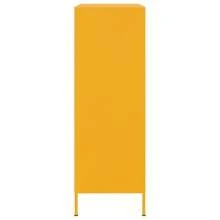 Stylish Mustard Yellow Steel Highboard 613 Cm Modern Storage Cabinet - Yellow - View 6