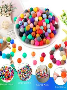 160Pcs Silicone Beads 12mm Mix Color, Bulk Silicone Beads For Keychain Making, 12mm Silicone Beads For Pens And Bracelet Making